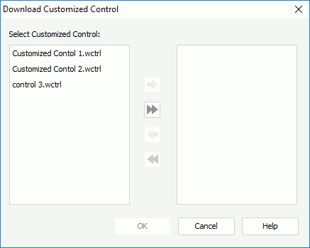 Download Customized Control dialog box