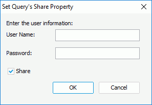 Set Query's Share Property dialog box