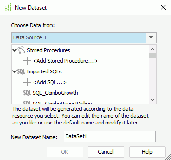 New Dataset dialog box