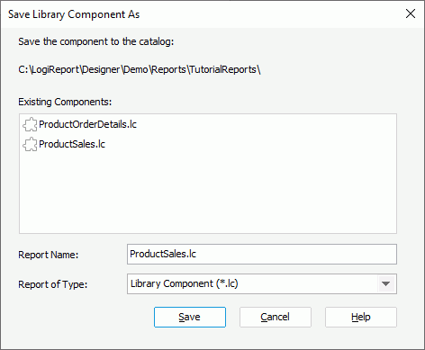 Save Library Component As dialog box