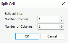 Split Cell dialog box