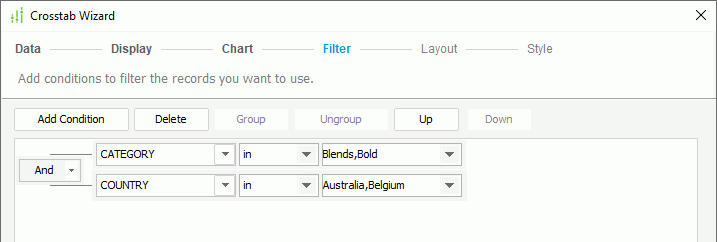 Specify Filter Conditions