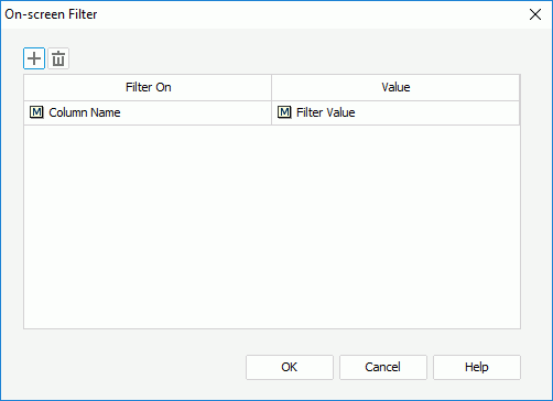 On-screen Filter dialog box