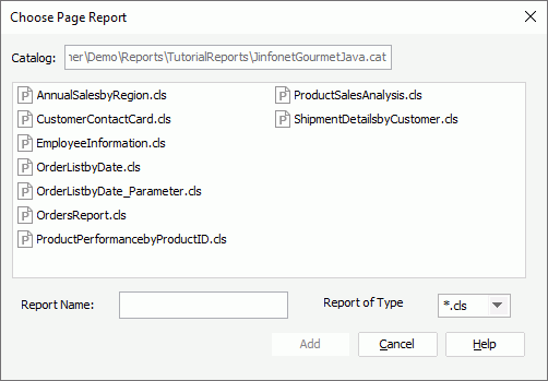 Choose Page Report