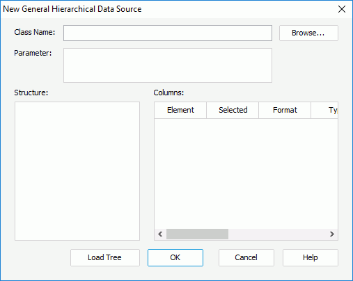New General Hierarchical Data Source dialog box