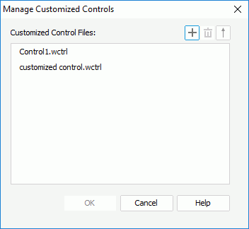Manage Customized Controls dialog box