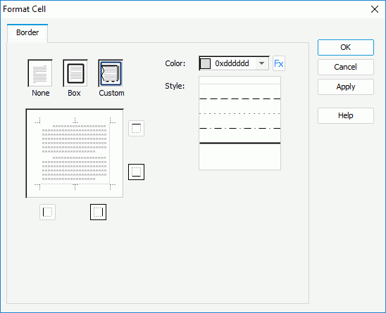 Format Cell dialog box