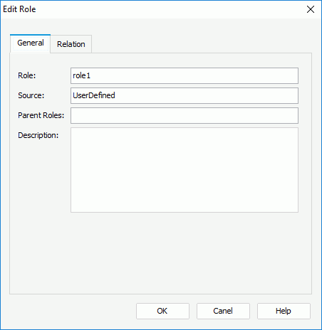 Edit Role dialog box - General tab