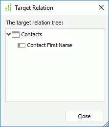 Target Relation dialog box