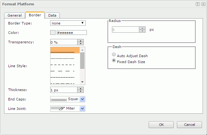 Format Platform dialog - Border tab