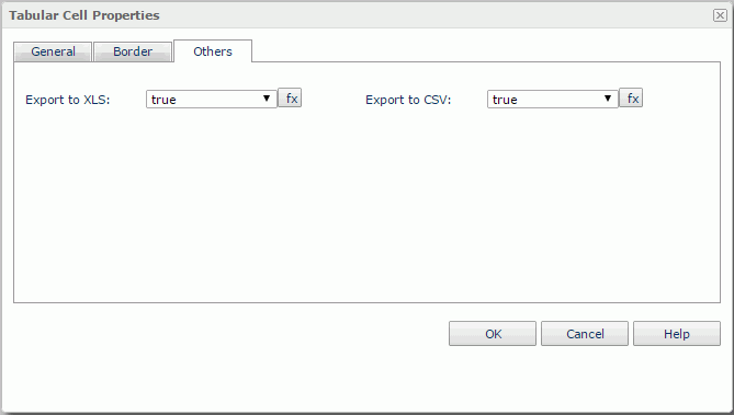 Table Cell Properties dialog - Others tab