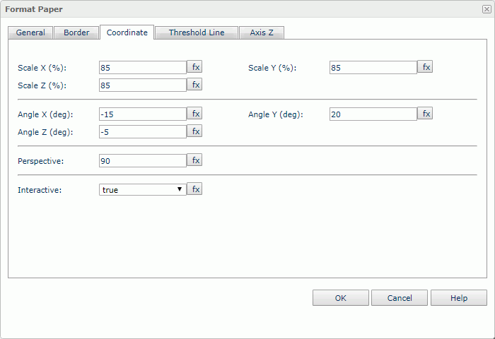 Format Paper dialog - Coordinate tab