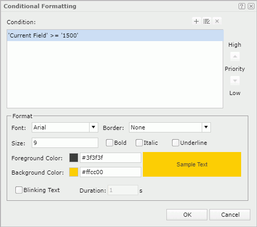 Edit Conditional Format