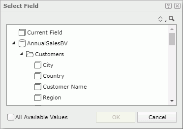 Select Field dialog - Add Dynamic Field