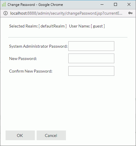 Change Password dialog