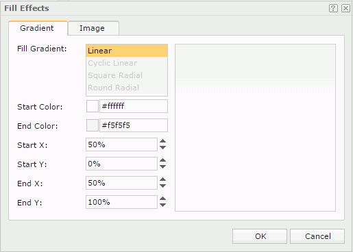 Fill Effects dialog - Gradient tab