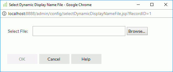 Select Dynamic Display Name File dialog