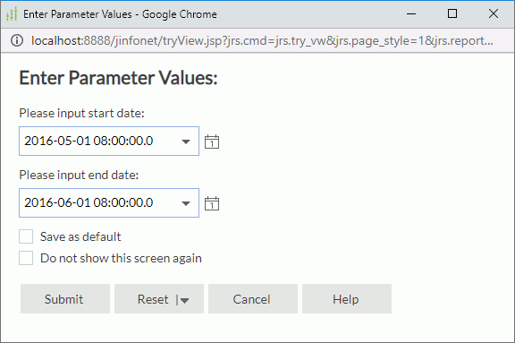 Enter Parameter Values
