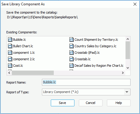 Save Library Component As dialog