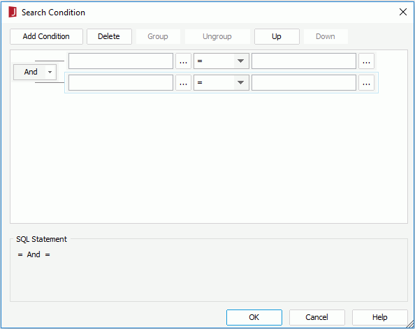 Search Condition dialog