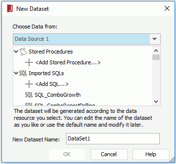 New Dataset dialog