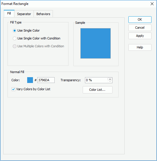 Format Rectangle dialog for Library Component - Fill