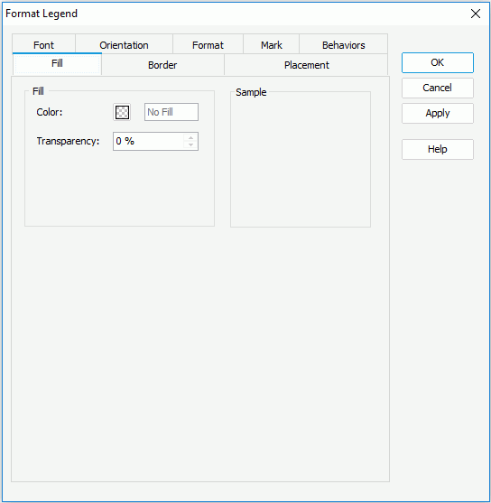 Format Legend dialog for Library Component - Fill