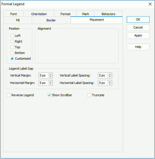 Format Legend dialog for Library Component - Placement