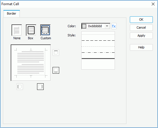 Format Cell dialog