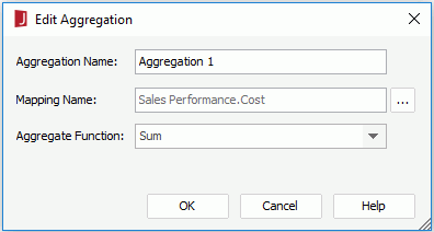 Edit Aggregation dialog