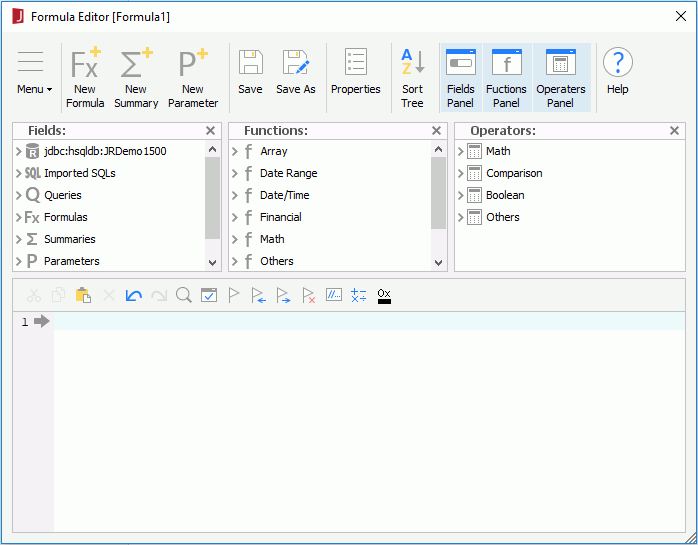 Crosstab Formula Editor window