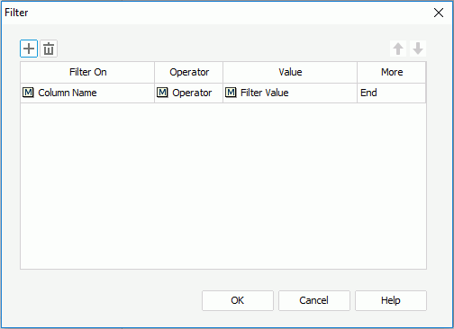 Filter dialog