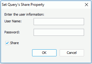 Set Query's Share Property dialog