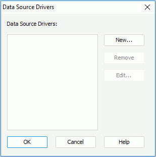 Data Source Drivers dialog