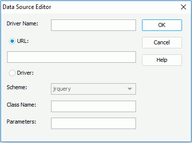 Data Source Editor dialog