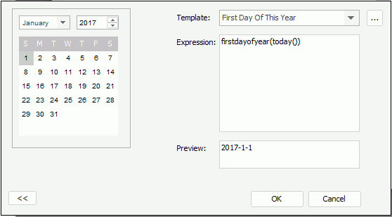 Calendar dialog