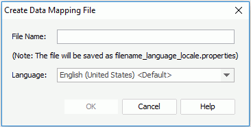Create Data Mapping File dialog