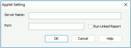 Applet Setting dialog