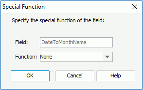 Special Function dialog