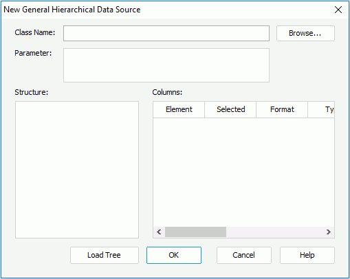 New General Hierarchical Data Source dialog
