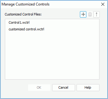 Manage Customized Controls dialog