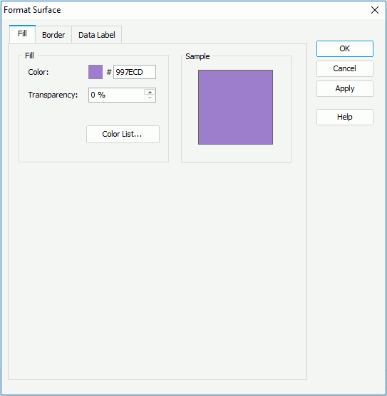 Format Surface dialog - Fill