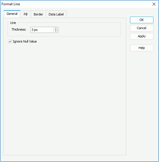Format Line dialog for Page Report - General 3-D