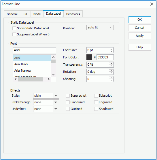 Format Line dialog for Library Component - Data Label