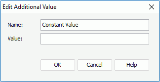 Edit Additional Value dialog