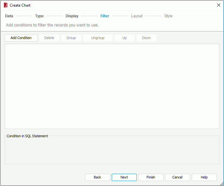 Create Chart wizard based on query - Filter screen
