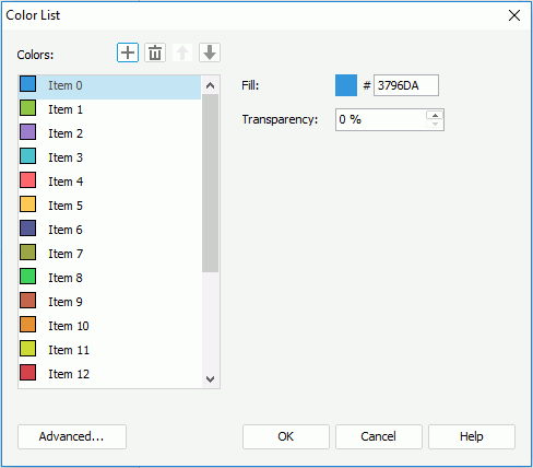 Color List dialog