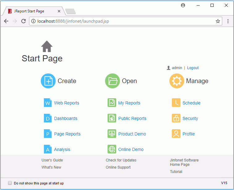 Server Start Page