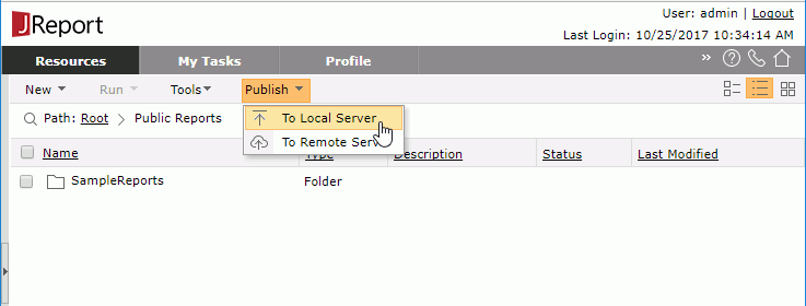 Publish to Local Server