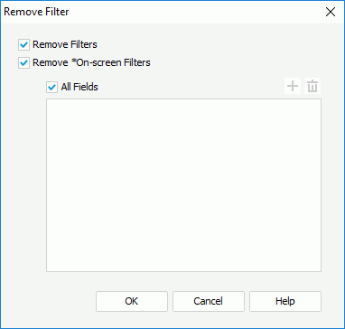 Remove Filter dialog